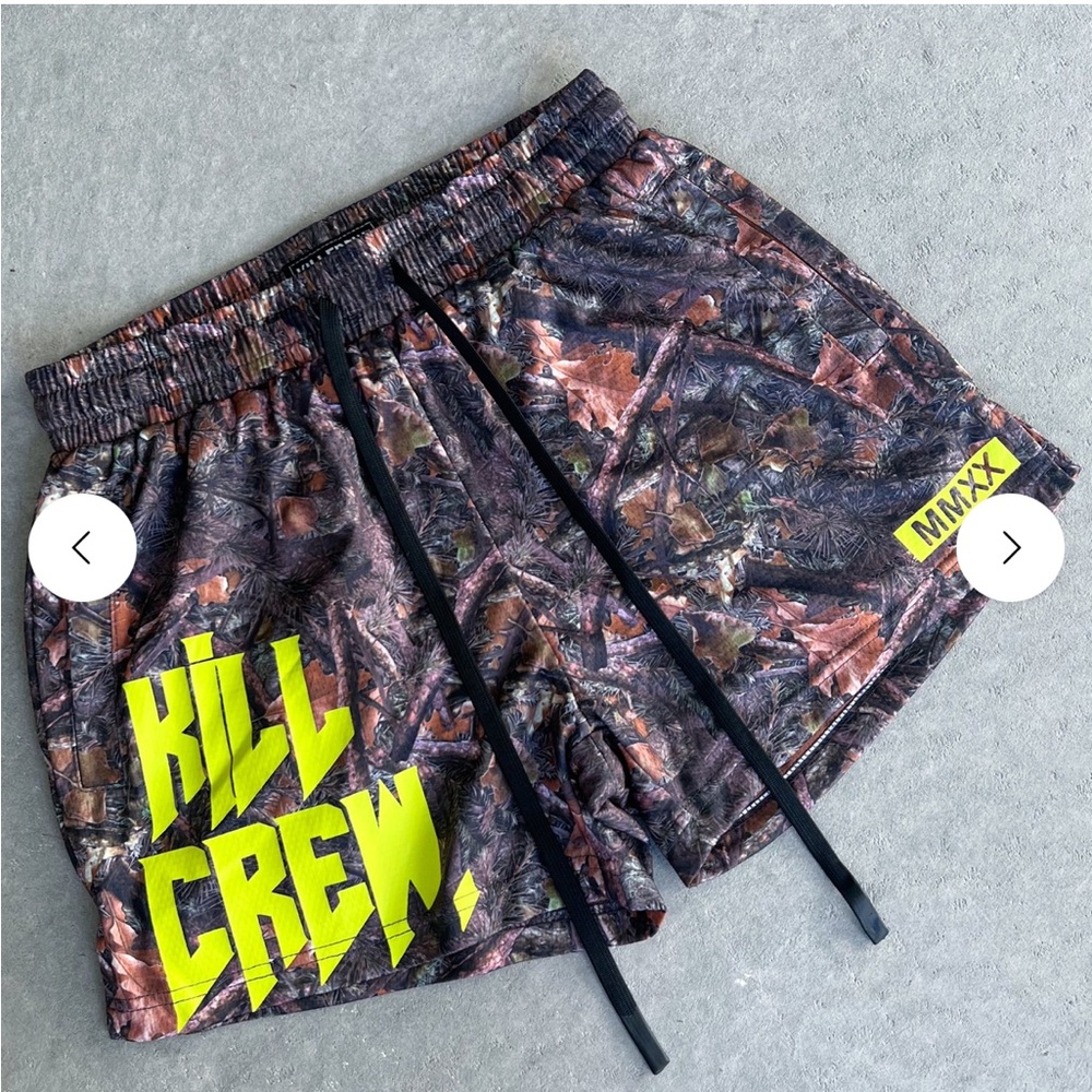 MUAY THAI SHORTS (MID THIGH
CUT) - CAMO / GREEN XS
